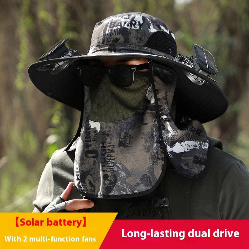 Quick-drying Solar Fan Outdoor Big Brim Sun Hat | Kalsten