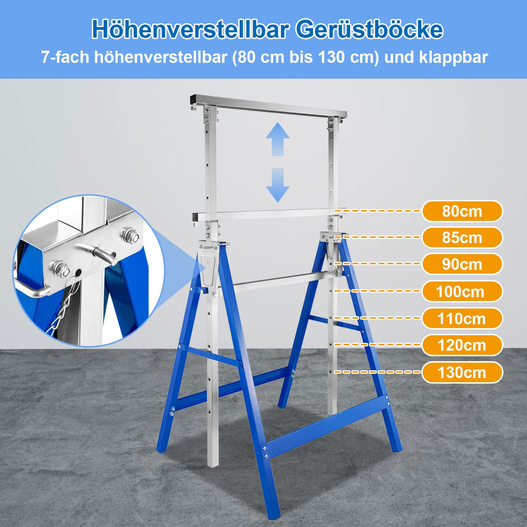 2x Scaffold Stands Folding Stands 7-fold height adjustable | Kalsten
