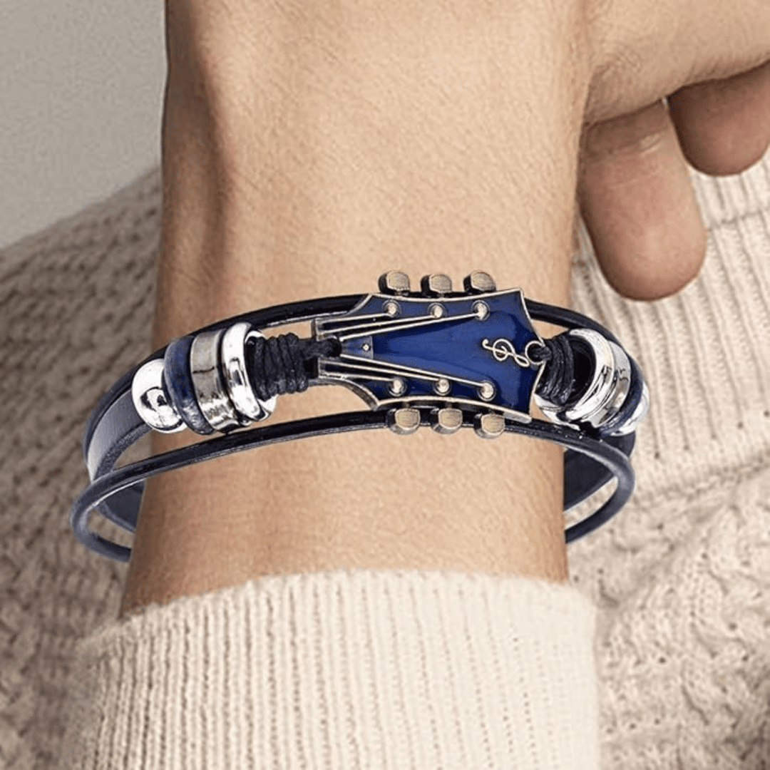 Kalsten | Leather Bracelet with Guitar-Inspired Design