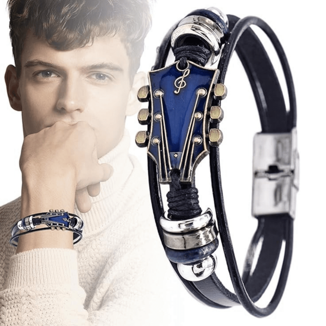 Kalsten | Leather Bracelet with Guitar-Inspired Design