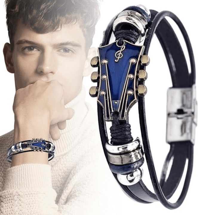 Kalsten | Leather Bracelet with Guitar-Inspired Design