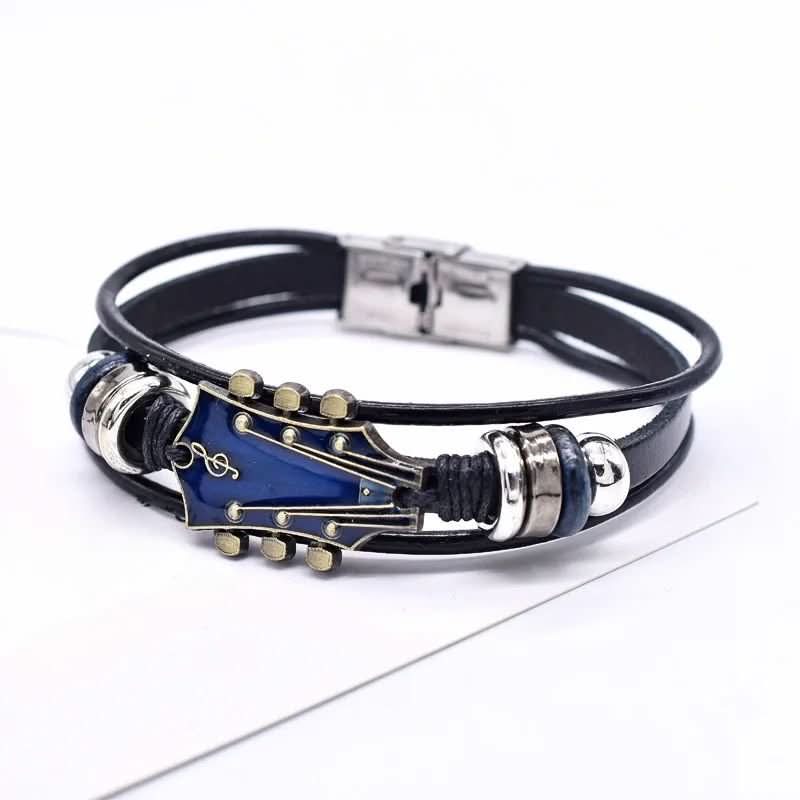 Kalsten | Leather Bracelet with Guitar-Inspired Design