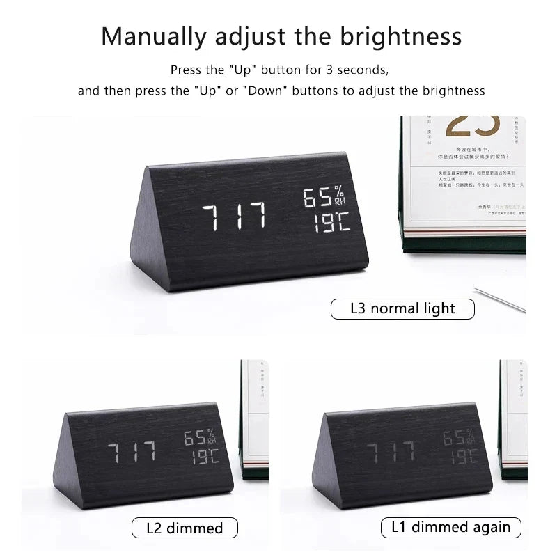 Digital Wooden Alarm Clock – Modern Technology with Timeless Wood Design | Kalsten