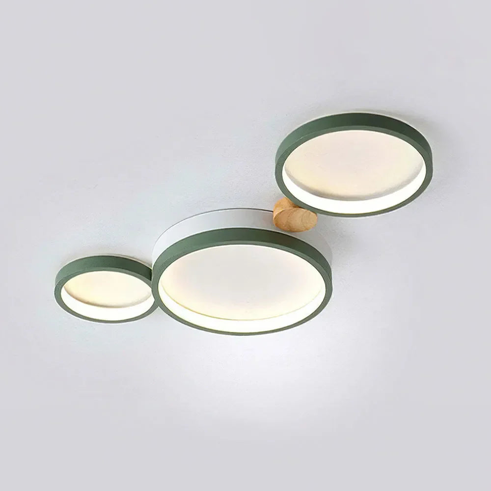 Ceiling Light Iron Wood 20 in Multi-Head Macaron Color Living Room Bedroom Dining Room LED Fixture | Kalsten