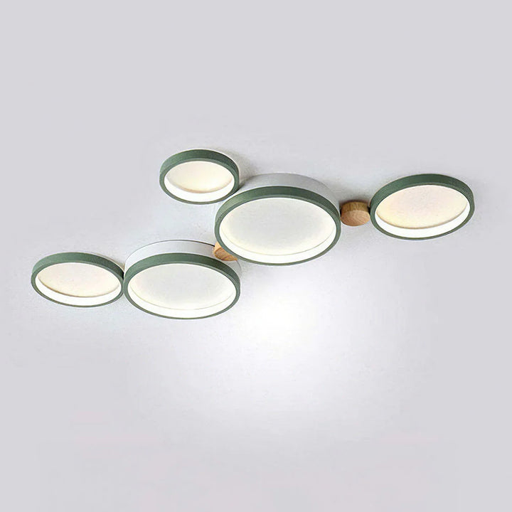 Ceiling Light Iron Wood 20 in Multi-Head Macaron Color Living Room Bedroom Dining Room LED Fixture | Kalsten