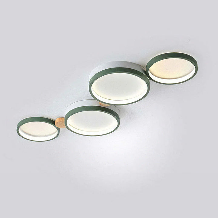 Ceiling Light Iron Wood 20 in Multi-Head Macaron Color Living Room Bedroom Dining Room LED Fixture | Kalsten