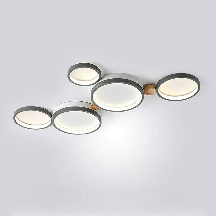 Ceiling Light Iron Wood 20 in Multi-Head Macaron Color Living Room Bedroom Dining Room LED Fixture | Kalsten