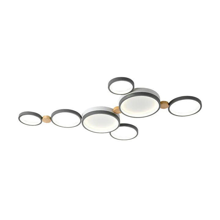 Ceiling Light Iron Wood 20 in Multi-Head Macaron Color Living Room Bedroom Dining Room LED Fixture | Kalsten