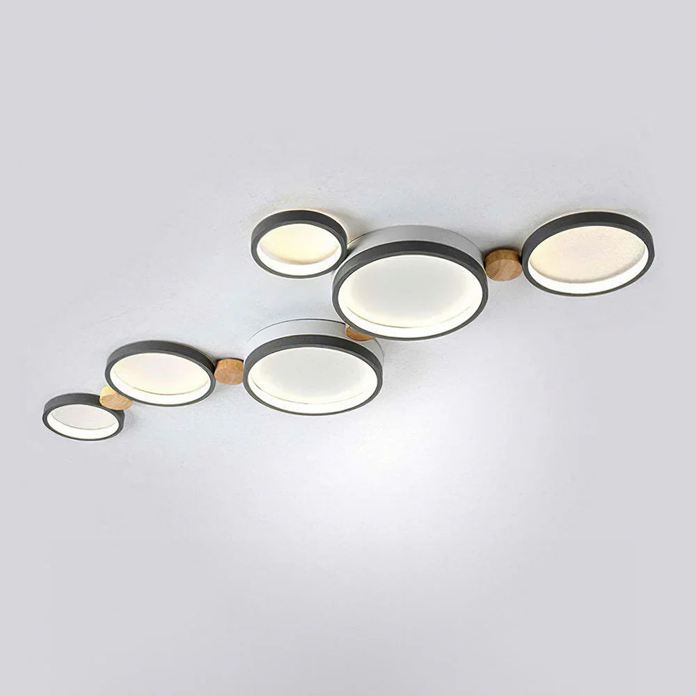 Ceiling Light Iron Wood 20 in Multi-Head Macaron Color Living Room Bedroom Dining Room LED Fixture | Kalsten