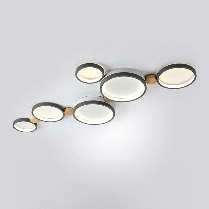Ceiling Light Iron Wood 20 in Multi-Head Macaron Color Living Room Bedroom Dining Room LED Fixture | Kalsten