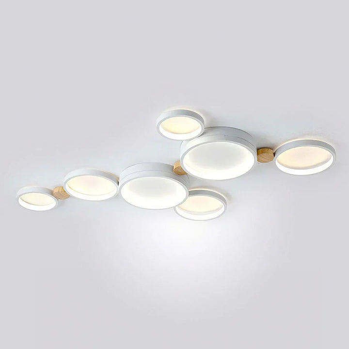 Ceiling Light Iron Wood 20 in Multi-Head Macaron Color Living Room Bedroom Dining Room LED Fixture | Kalsten