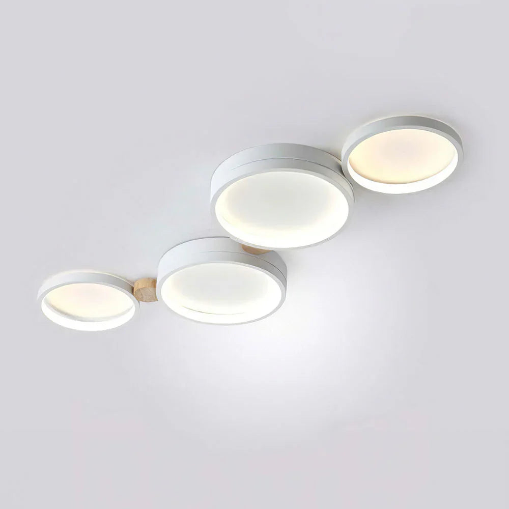 Ceiling Light Iron Wood 20 in Multi-Head Macaron Color Living Room Bedroom Dining Room LED Fixture | Kalsten