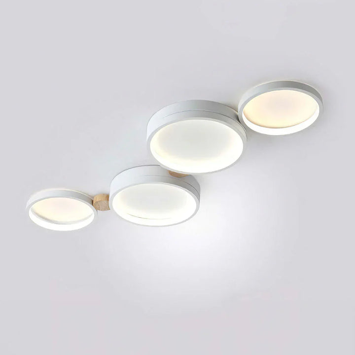 Ceiling Light Iron Wood 20 in Multi-Head Macaron Color Living Room Bedroom Dining Room LED Fixture | Kalsten