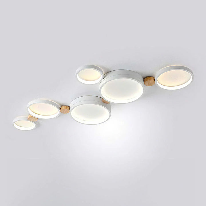Ceiling Light Iron Wood 20 in Multi-Head Macaron Color Living Room Bedroom Dining Room LED Fixture | Kalsten