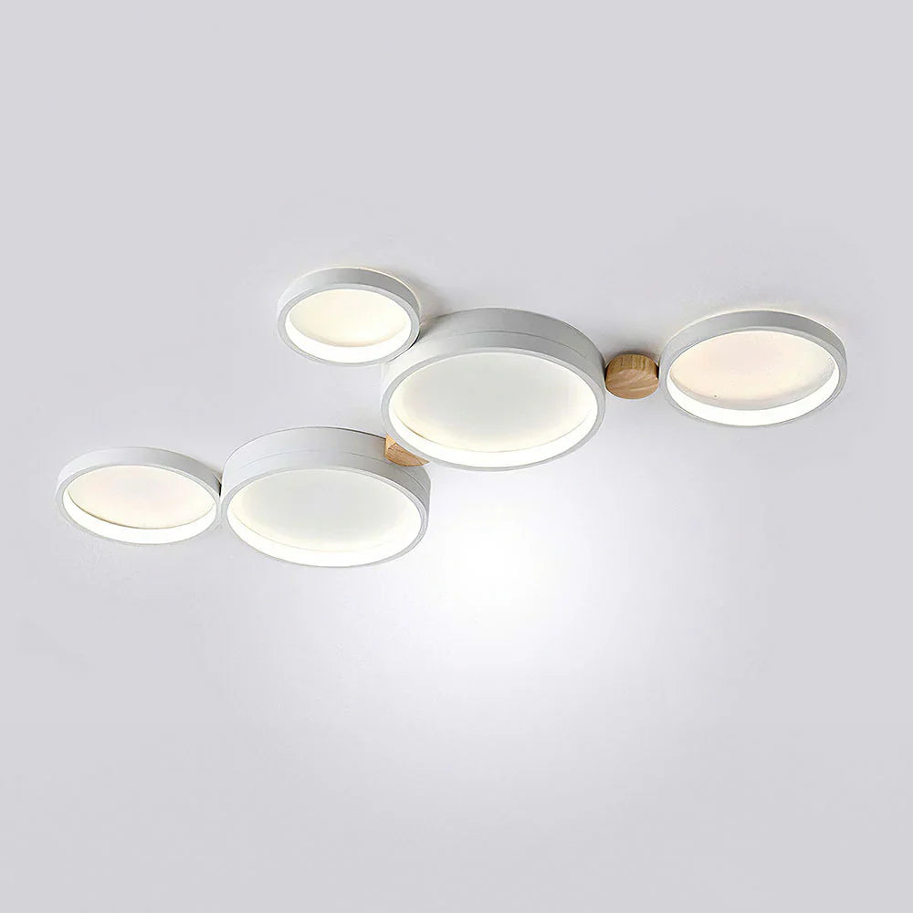 Ceiling Light Iron Wood 20 in Multi-Head Macaron Color Living Room Bedroom Dining Room LED Fixture | Kalsten