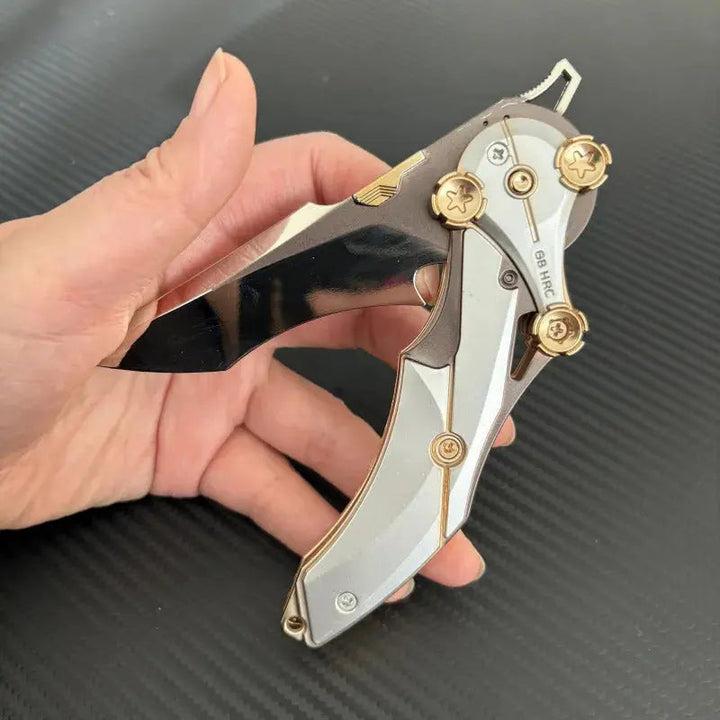 Kalsten | All-Metal Folding Knife | 8Cr13Mov Steel Blade, Compact EDC Tool