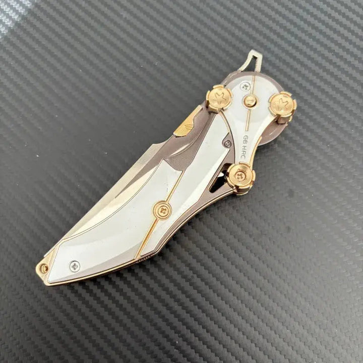 Kalsten | All-Metal Folding Knife | 8Cr13Mov Steel Blade, Compact EDC Tool