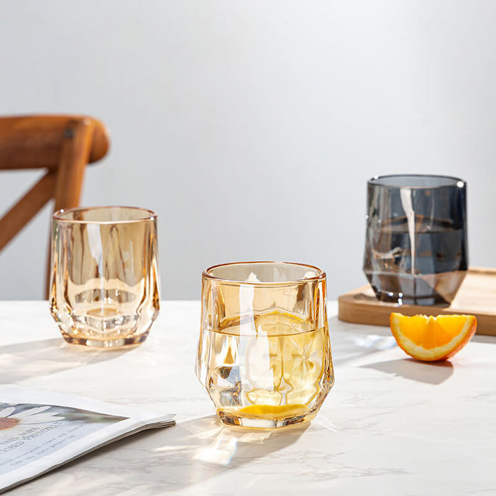 Noxord | Amber hexagonal Glass Cups