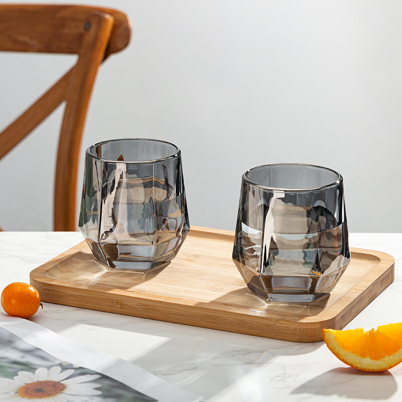 Noxord | Amber hexagonal Glass Cups
