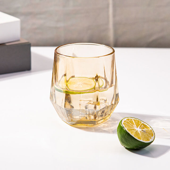 Noxord | Amber hexagonal Glass Cups