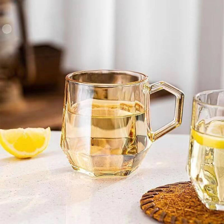 Noxord | Amber hexagonal Glass Cups