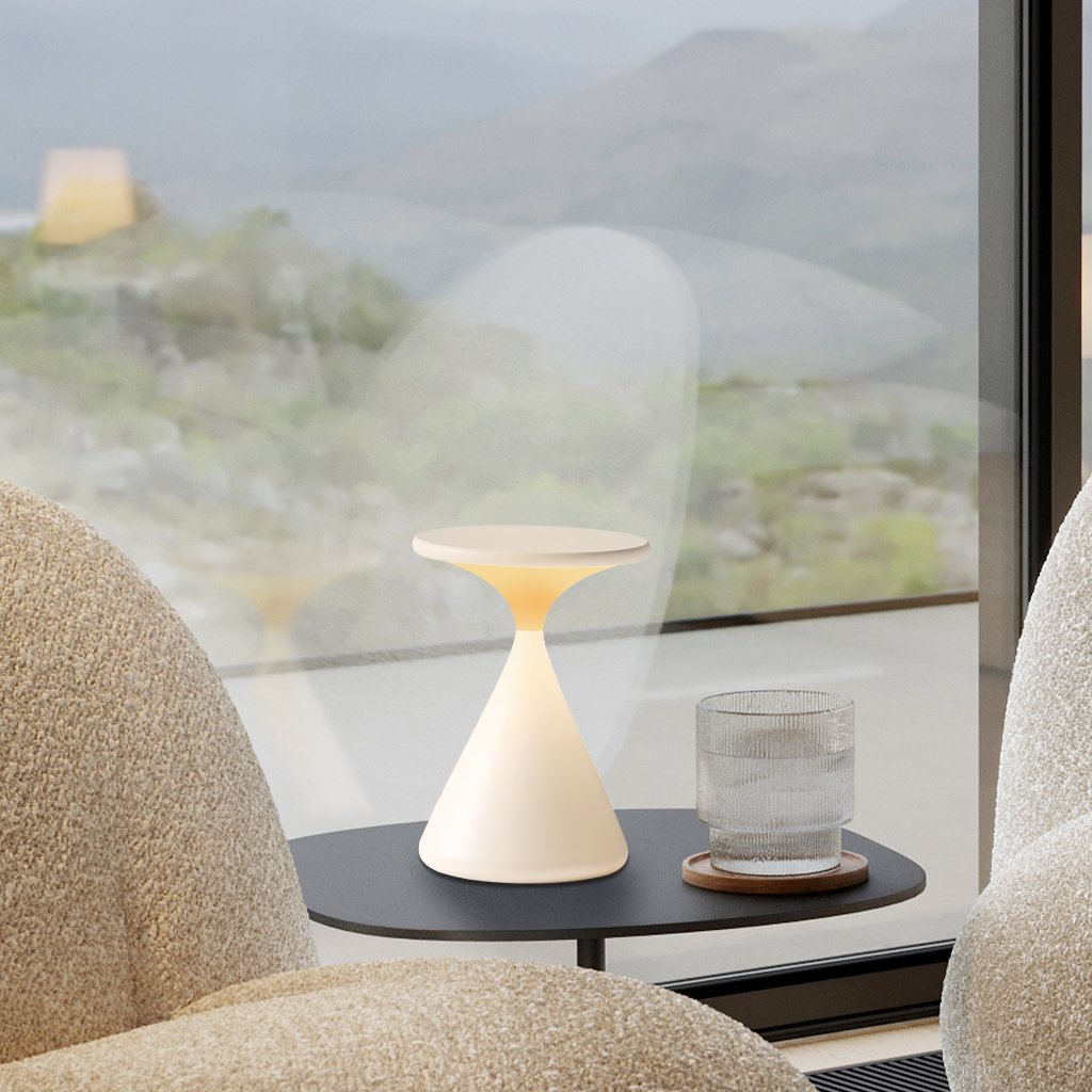Aeron Hourglass Battery Table Lamp | Dimmable LED Table Lamp Without Cable | Kalsten