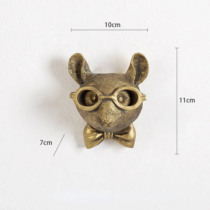 Kalsten | Antique Bronze Resin Animal Pendant Golden Deer Head Wall Storage Hook Background Wall Accessories Decorative Figures