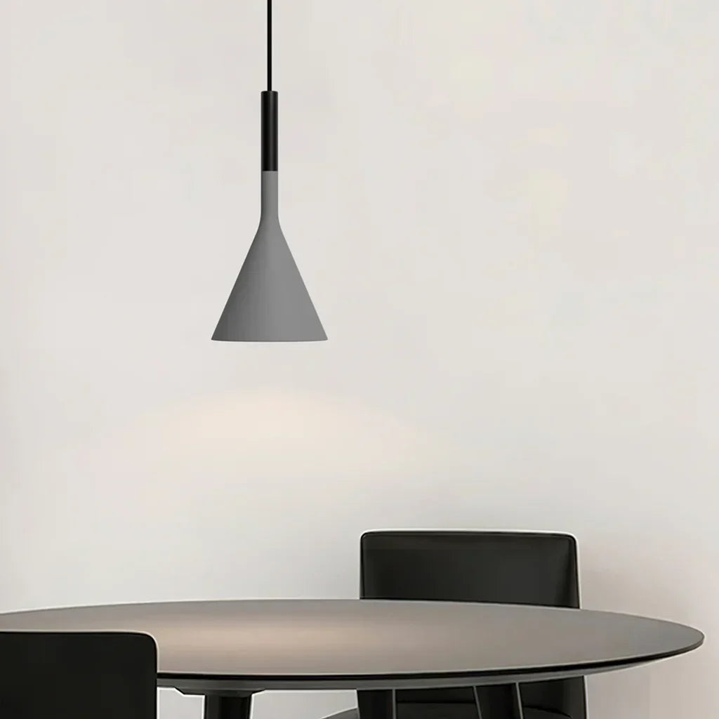 Pendant Light Concrete 10 in Grey Adjustable Dining Room Kitchen Island Hanging Ceiling Lamp | Kalsten