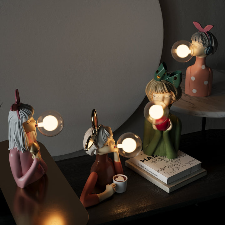 Artisan Sisters Table Lamp | Handcrafted Nightstand Lamp | Kalsten