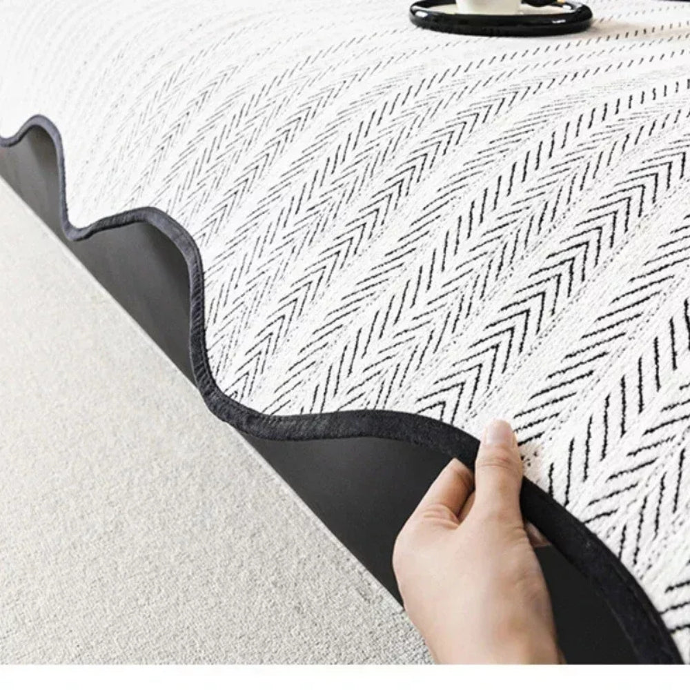 Kalsten | Aurivelle Herringbone Scallop Edge Sofa Cover