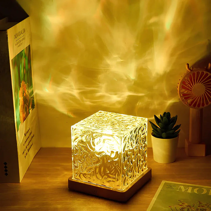 Table Lamp Glass Cube Ambient Light | Kalsten