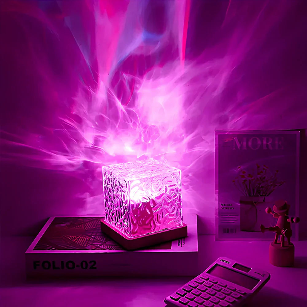 Table Lamp Glass Cube Ambient Light | Kalsten