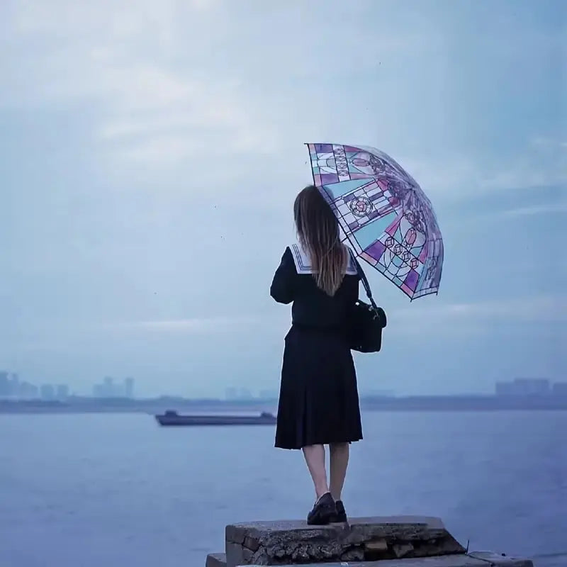 Kalsten | Automatic Umbrella – Vintage Design with Stained Glass and Wind PRedection