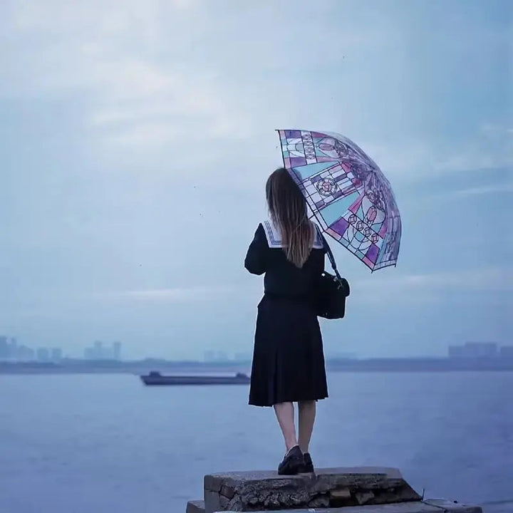 Kalsten | Automatic Umbrella – Vintage Design with Stained Glass and Wind PRedection