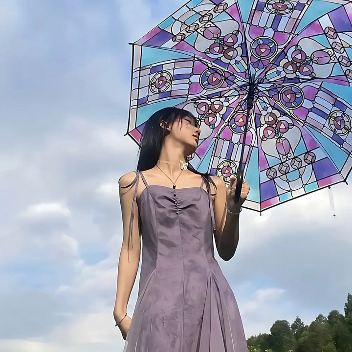 Kalsten | Automatic Umbrella – Vintage Design with Stained Glass and Wind PRedection