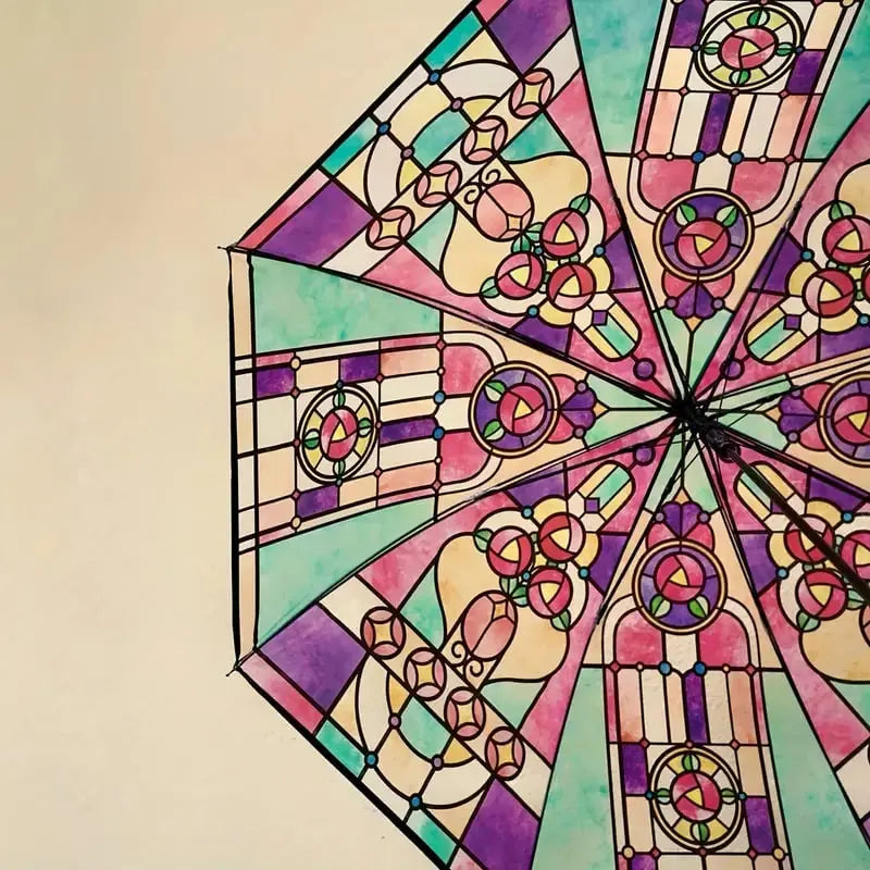 Kalsten | Automatic Umbrella – Vintage Design with Stained Glass and Wind PRedection