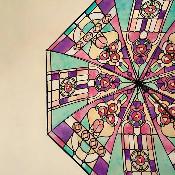 Kalsten | Automatic Umbrella – Vintage Design with Stained Glass and Wind PRedection