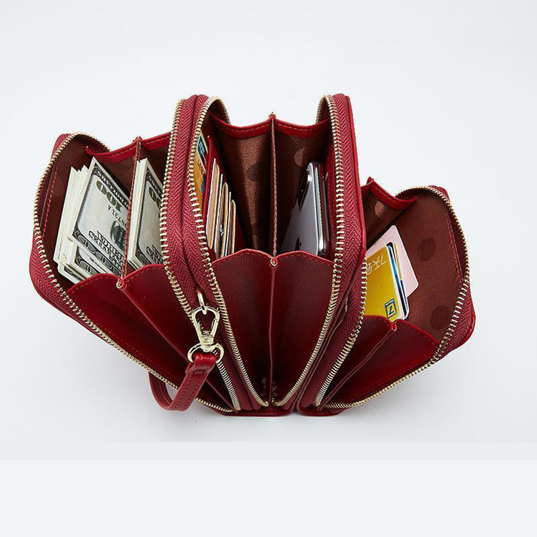 Noxord | Triple Secure Leather Phone Purse: Elegance Meets Practicality