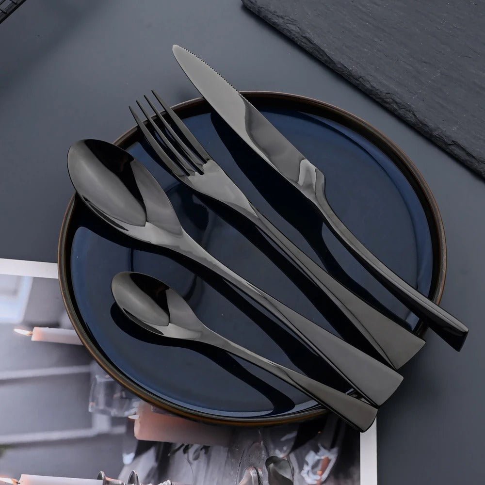 Kalsten | Elegant Black Stainless Steel Cutlery Set