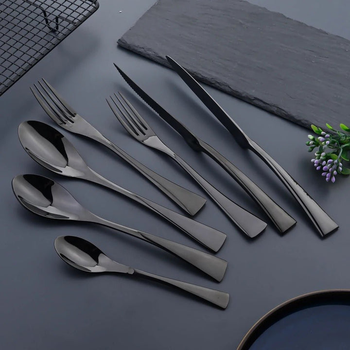 Kalsten | Elegant Black Stainless Steel Cutlery Set
