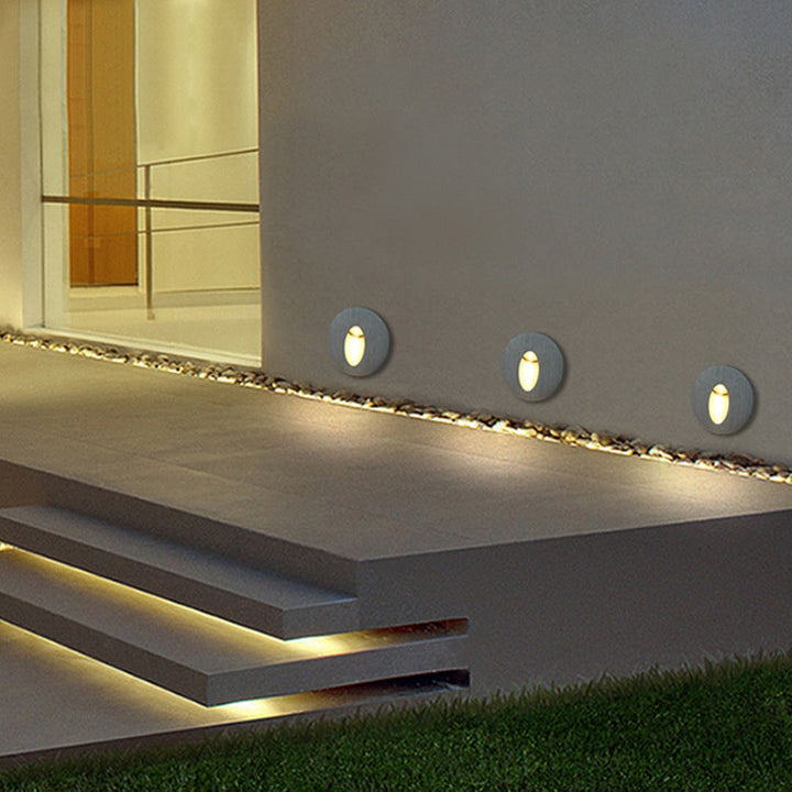 Modern Art Deco Round Square Aluminum Waterproof LED Wall Light for Hallways | Kalsten