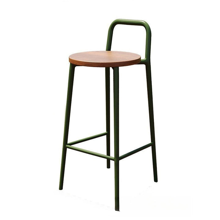 Contemporary Nordic Carbon Steel Solid Wood Rectangular Outdoor Bar Stool Backless For Outdoor | Kalsten