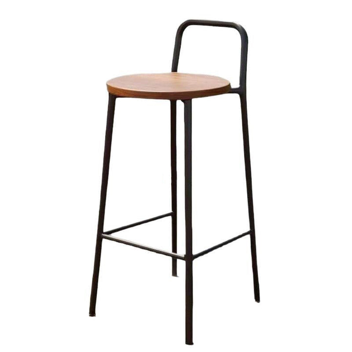 Contemporary Nordic Carbon Steel Solid Wood Rectangular Outdoor Bar Stool Backless For Outdoor | Kalsten