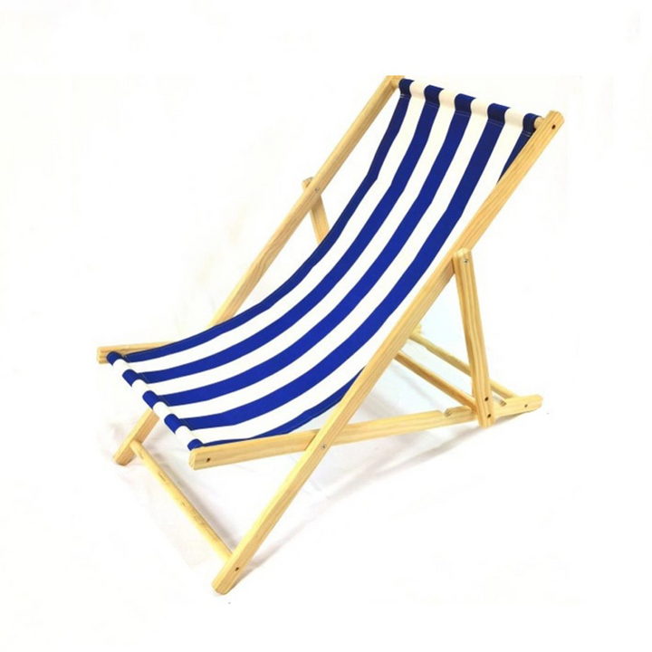 Modern Minimalist Rectangular Oxford Fabric Solid Pine Wood Outdoor Beach Chair Folding Recliner Backrest For Outdoor | Kalsten