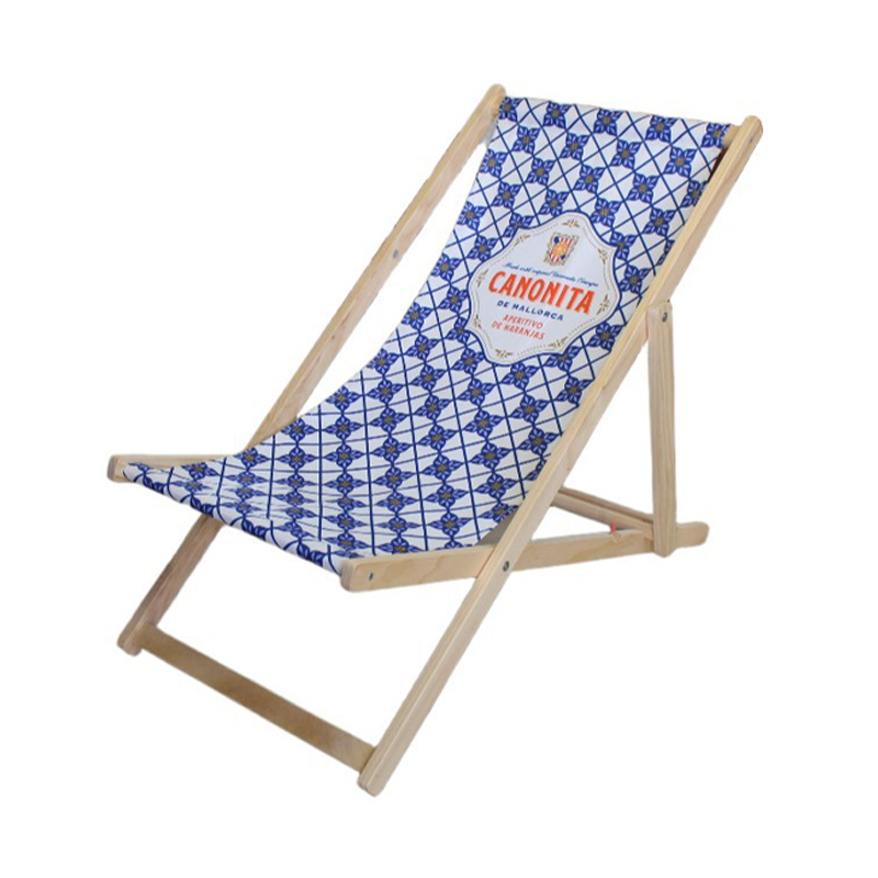 Modern Minimalist Rectangular Oxford Fabric Solid Pine Wood Outdoor Beach Chair Folding Recliner Backrest For Outdoor | Kalsten