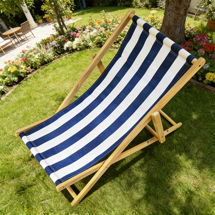 Modern Minimalist Rectangular Oxford Fabric Solid Pine Wood Outdoor Beach Chair Folding Recliner Backrest For Outdoor | Kalsten