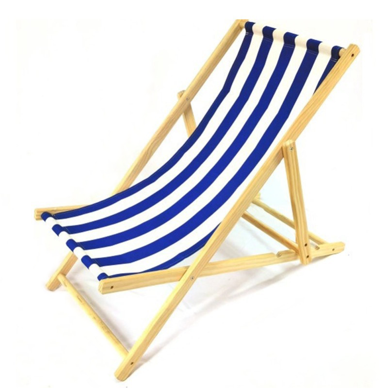 Modern Minimalist Rectangular Oxford Fabric Solid Pine Wood Outdoor Beach Chair Folding Recliner Backrest For Outdoor | Kalsten