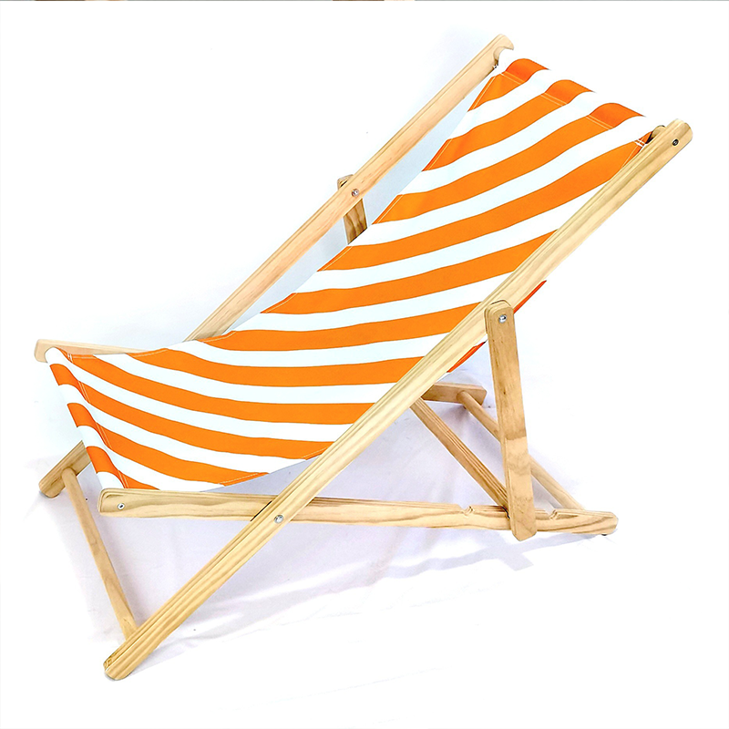 Modern Minimalist Rectangular Oxford Fabric Solid Pine Wood Outdoor Beach Chair Folding Recliner Backrest For Outdoor | Kalsten