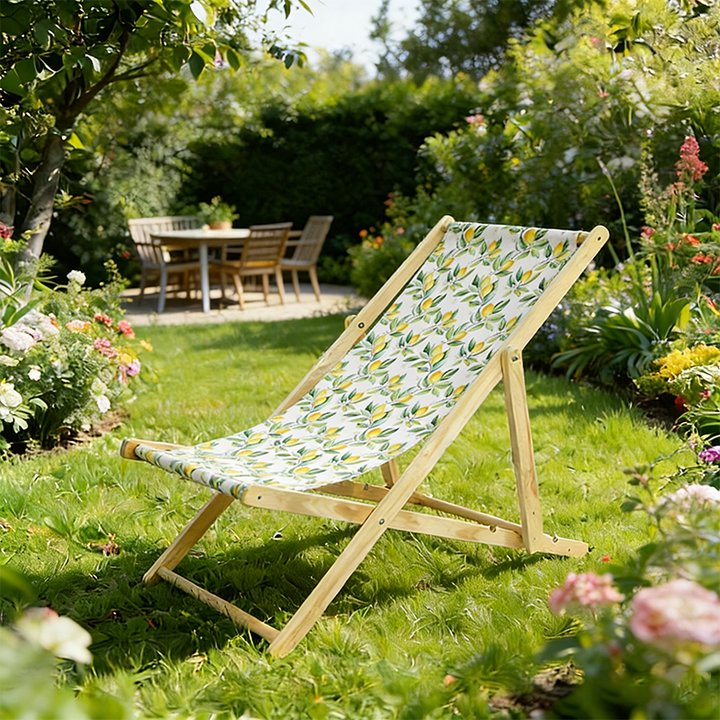 Modern Minimalist Rectangular Oxford Fabric Solid Pine Wood Outdoor Beach Chair Folding Recliner Backrest For Outdoor | Kalsten