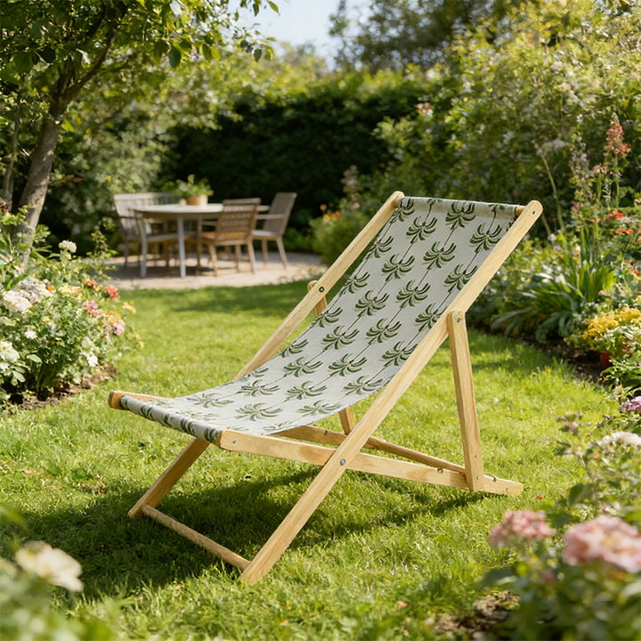 Modern Minimalist Rectangular Oxford Fabric Solid Pine Wood Outdoor Beach Chair Folding Recliner Backrest For Outdoor | Kalsten